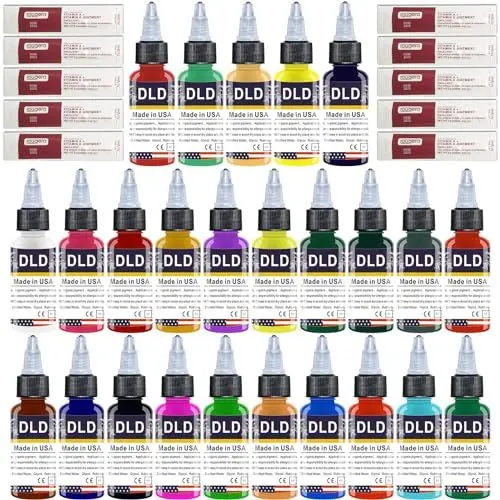 Produktbild: WANGYI Tattoo Farbe Set - 25 Farben Tattoo Tinte Set - 0.5oz 15ml/Flasche Professionelle Permanent Tattoo Zubehör | WYTIS-15-30
