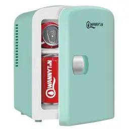 Produktbild: WANNYTON Mini Kühlschrank 4 L, Mini Kühlbox mit Kühl-/Wärmefunktion, tragbarer Kosmetik Kühlschränke, Autokühlbox AC 220-240 V DC 12 V, für Auto Camping Büro Schlafzimmer (Grün)