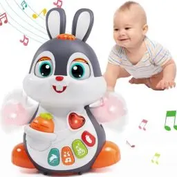 Produktbild: Wanonoo Baby Musikspielzeug Spielzeug ab 1 Jahr, Babyspielzeug ab 7 8 9 10 12 18 Monate,Osterhase Krabbelspielzeug mit Musik und Licht,Ostergeschenke für Baby Spielzeug Geschenk Mädchen Jungen 1 2