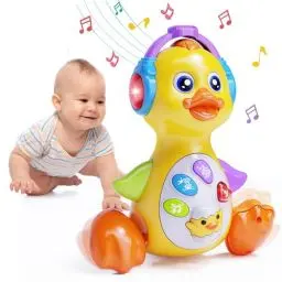 Produktbild: Wanonoo Ente Musik Kinderspielzeug Mädchen Junge,Baby Spielzeug mit Musik und Lichte, Krabbelspielzeug Baby,Musikspielzeug Lernspielzeug Geschenke Für Kinder