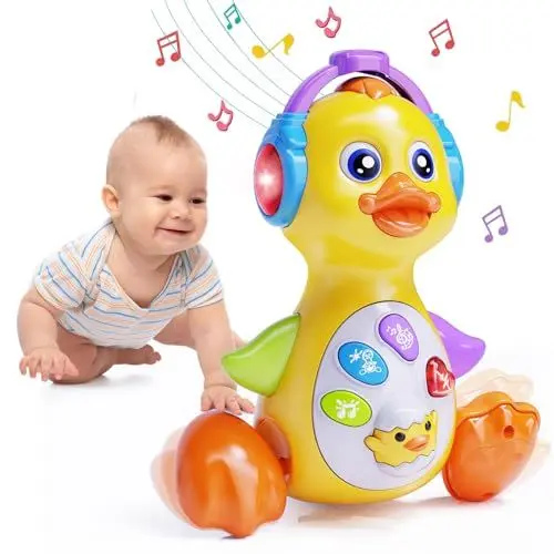 Produktbild: Wanonoo Ente Musik Kinderspielzeug Mädchen Junge,Baby Spielzeug mit Musik und Lichte, Krabbelspielzeug Baby,Musikspielzeug Lernspielzeug Geschenke Für Kinder