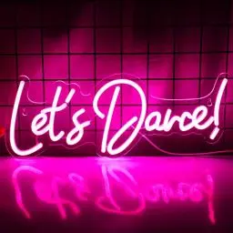 Produktbild: Wanxing Lassen Sie uns tanzen Neon Zeichen Lassen Sie uns tanzen Neon Licht Zeichen Rosa Led Wort Licht Zeichen Neon Zeichen Hochzeit für tanzende Party, Bar Zubehör, Valentinstag, Geburtstagsfeier