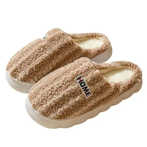 Produktbild: Warehouse Deal Hausschuhe Damen Winter Plüsch Pantoffeln Herren Warm Filzpantoffeln Frauen Bequeme Slippers Unisex Geschlossen Baumwolleschuhe Antirutsch Bequeme Outdoor/Indoor