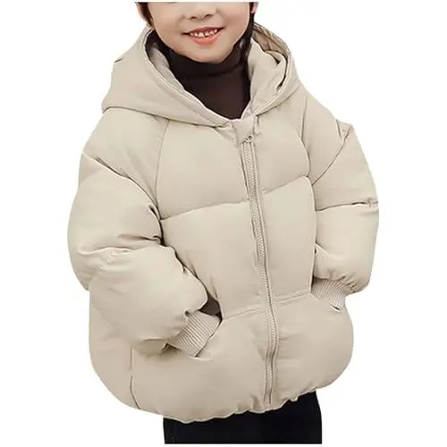 Produktbild: Warehouse Deals Angebote Daunenjacke Mädchen Steppjacke Verdicken Winterjacke Winddicht Wintermantel Mantel Puffer Jacket Jacken Daunenmantel Kapuzenjacke Bequem Thermojacke Outdoorjacke Beige,3 Jahre