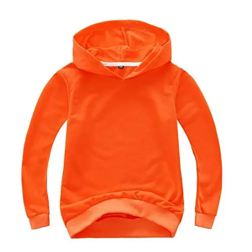 Produktbild: Generisch Outlet Angebote Hoodie Mädchen Kinder Kapuzenpullover Baumwolle Tops Einfarbig Sweatshirt Kleidung Bekleidung Oberteile Kleinkind Sportshirt Pullover Top Junge Long Sleeve Top Orange,160