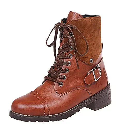 Produktbild: warehouse deal Reitstiefel Damen Damen Flach Rutschfeste Laufsohle Elegant Klobiger Blockabsatz Spitze Zehe Langsch on schuhe damen sale blitzangebote