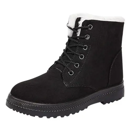 Produktbild: Gummistiefel -Damen Plateau Stiefel Damen Boots Fashion Dicke Sohle Blockabsatz Damenstiefel Atmungsaktive Mode Rundkopf Blockabsatz Damenschuhe Damenschuhe GrößE Stiefel MäDchen Boots (Black, 39)