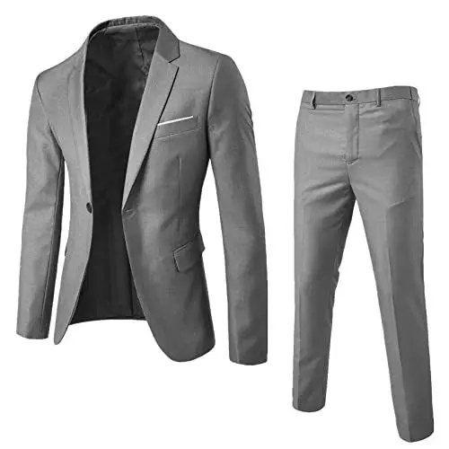 Produktbild: Generisch Warehouse Deals Angebote, Anzug Herren 2 Teilig Slim Fit Sakko Blazer Anzug Set Modern Party Suits Festliche Anzüge Formal Schnitt Hochzeit Sakko Business Smoking, Deals of The Day