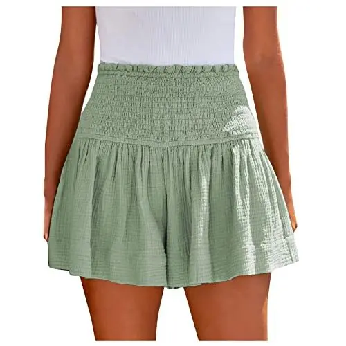 Produktbild: Warme Hosen Damen, Hosen Frauen Jumpsuit Partnerlook Damen Booty Shorts Butt Kurze Leggings Sexy Figurformend Sportshorts Radlerhose Hotpants Latzhosen Für Damen Jeans(1-Minz grün,M)