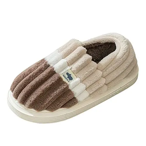 Produktbild: Warme Sohlen Winter Herren Warme Sohlen Herren Keep Flat Furry Slippers Paare Warme Schuhe Open Winter Herren Slip-On Home Toe Herrenhausschuh Warme Sohlen Winter Herren Warme Sohlen (Coffee, 42-43)