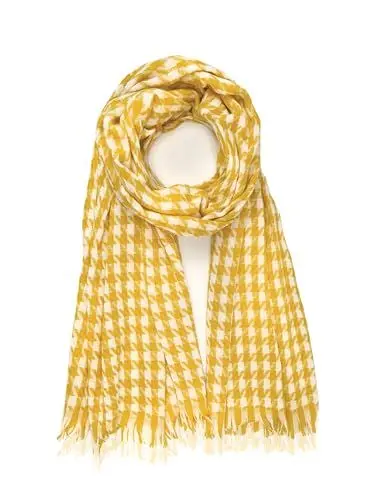 Produktbild: Warmer Kaschmir Schal Herbst Winter Hahnentritt Schal/XL Stola Umschlagtuch Warm Pashmina Schals 200 * 70 cm. (Gelb)