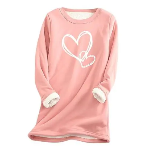 Produktbild: Warmer Pullover Damen Gefüttert,Sherpa Pullover Damen,für Damen,Pulli Damen Winter,Damen Sweater ohne Kapuze,Fleece Pulli Damen,Sweatshirt Damen ohne Kapuze warm,Sherpa Pullover Damen,Dicker