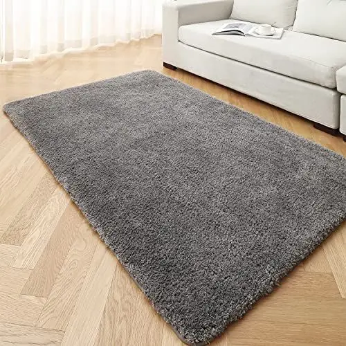 Produktbild: Warmfay Badezimmerteppich rutschfest 100x160CM, Weich Flauschig und Hochflor Badvorleger, Maschinenwaschbare Badematte, Absorbierende für Badewanne, Dusche, Schlafzimmer, Badteppich Grau