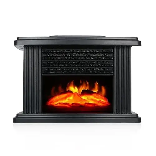 Produktbild: Warmgebläse 3D-Elektrokamin, rauchfrei, Tisch-Warmluftheizung mit Fernbedienung, energiesparend, for Wohnzimmer und Schlafzimmer Für Home OfficeHand-Fußwärmermaschine