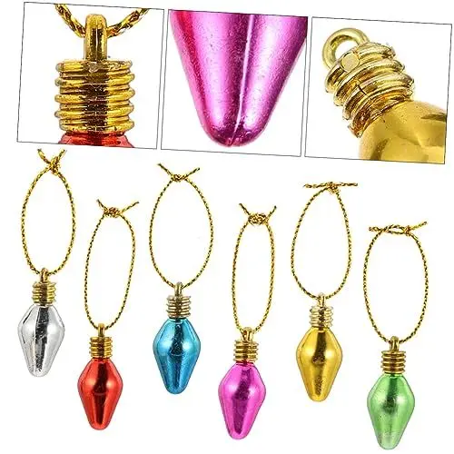 Produktbild: Warmhm 100St Kleine Lampenperlen DIY-Lampenperlen-Anhänger Farbe Glühbirne weihnachtsglühbirnen Christbaumschmuck dekorative Lampenperlen DIY-Anhänger Die Glühbirne schmücken Beleuchtung