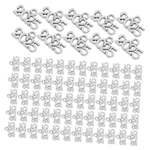 Produktbild: Warmhm 100 Stück 2025 Anhänger Schmuck Dekore Schlüsselanhänger Anhänger Schlüsselanhänger 2025 Charm Zarte Schlüsselanhänger Ornament 2025 Charms Für Die Herstellung Von