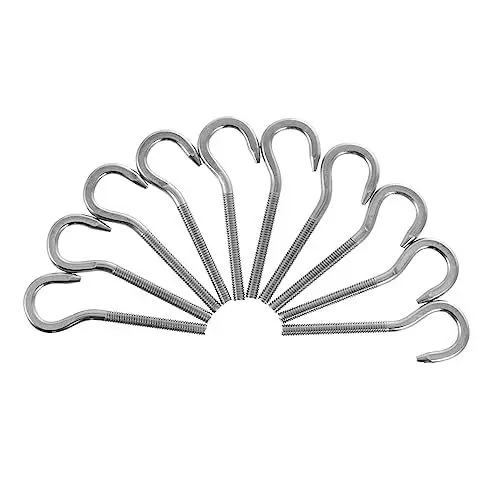 Produktbild: Warmhm 10St Schraubhaken Utility-Haken Home-Haken Ringschraube leichte Haken Kleinigkeiten Haken wall hooks mehrzweckhaken hanger schrauben Küchenhaken Deckenhaken Rostfreier Stahl Silver