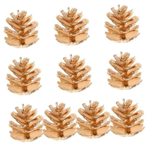 Produktbild: Warmhm Weihnachtsschmuck 10er-Pack Goldfarbener Kunststoff Mini-weihnachtsschmuck