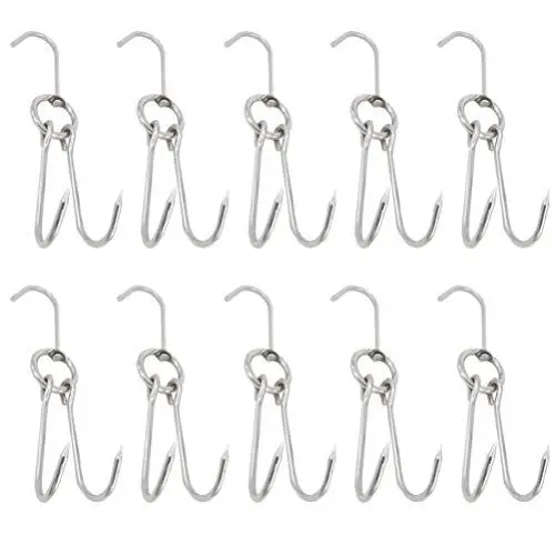 Produktbild: Warmhm 10 Stück Praktische Grillhaken Fleischtrocknungshaken Rostfreie Grillhaken (Silber)