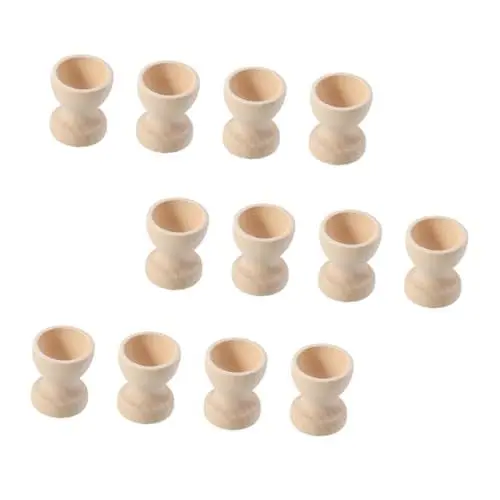 Produktbild: Warmhm 12St Eierablage Eierhalterbehälter Eierring Aufbewahrungsbehälter für Eier eierregal Platte kinderküche eierbecher Aufbewahrungsbecher DIY hölzern