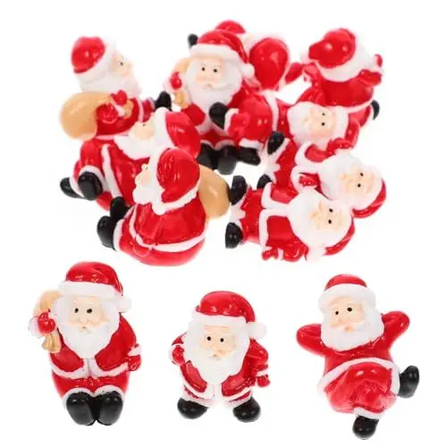 Produktbild: Warmhm 12 Mini-Weihnachts-Weihnachtsmann-Figuren Miniatur-Weihnachtsmann-Ornamente Weihnachtsfiguren Große Mikro-Landschaftsdekorationen (Gemischter Stil)