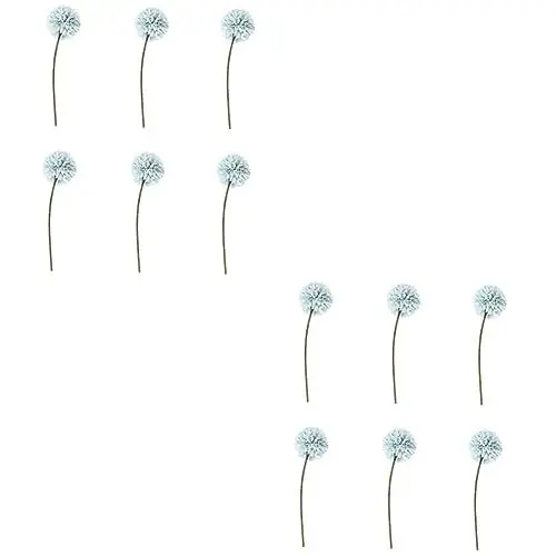 Produktbild: Warmhm 12stücke Teiliges Künstliche Chrysanthemen Realistische Seidenblumen Für Heim Und Gartendekoration Hellblau Pflegeleicht Und Langlebig Für Hochzeiten Und Feste