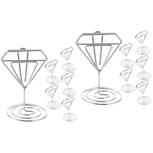 Produktbild: Warmhm 12 Stk Bildhalter Für Tische Namens-tischkartenhalter Für Hochzeiten Platzkartenhalter Für Partys Tischkartenhalter Für Die Hochzeit Kleiner Tischkartenständer Metall Silver