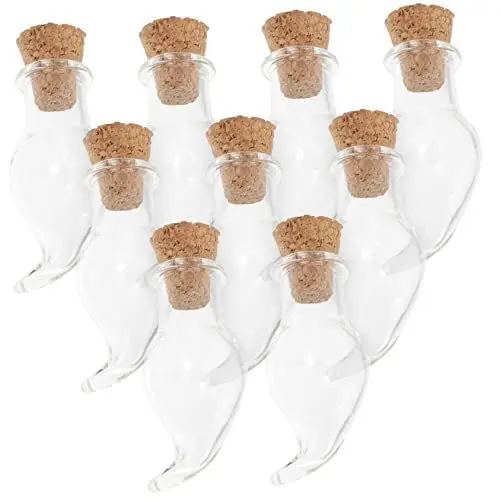 Produktbild: Warmhm 12st Zauberglas Mini-aufbewahrungsbehälter Aus Glas Trankflaschen Halloween-dekor Mini-wunschflaschen Glasflaschen Mit Korkenverschluss Vasenglas Holz Kleine Wunschflasche Lagerung