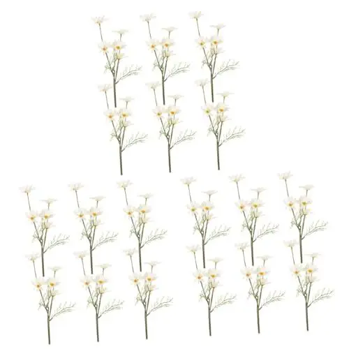Produktbild: Warmhm 18stücke Kunstblumen Lebensnahe Chrysanthemen Kosmeen Und Weiß Dekoration Für Zuhause Büro Und Hochzeiten Blumenarrangements Für Fotografie Und Events