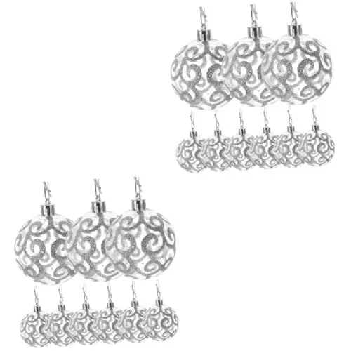 Produktbild: Warmhm 18 STK Muster transparenter Ball Weihnachtskugelverzierung Weihnachtsbaumkugeln weihnachtsdeko Weihnachts Party Christbaumkugeln Weihnachtskugeln als Ornamente das Haustier