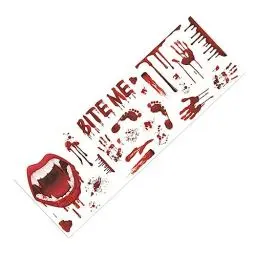 Produktbild: Warmhm 1 Blatt Halloween-fensteraufkleber Realistische Gruselige Aufkleber Halloween-glasaufkleber Halloween-wandaufkleber Halloween-wandtattoos Partyzubehör PVC Blutig Schüttgut Kind