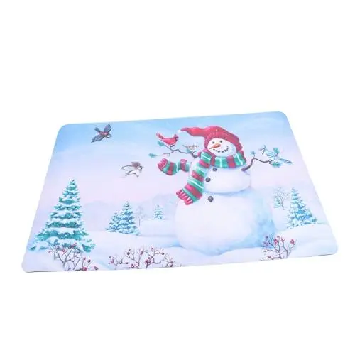 Produktbild: Warmhm Teppich Weihnachtsfußmatte 1 Stück Küchenmatte Frohe Weihnachten-Design – Wasserabsorbierender Teppich
