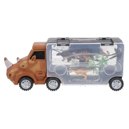 Produktbild: Warmhm 1 Satz Container-LKW für Tiere für kinderspielzeug Toy car Transportfahrzeug Fantasiespielzeug Tiertransporter Nashornförmiger LKW lustiger Tierwagen Plastik Brown