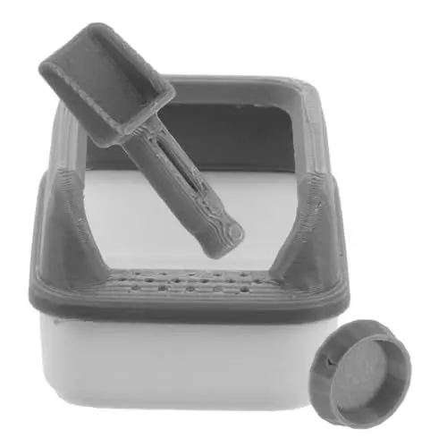 Produktbild: Warmhm 1 Satz Modell Einer Katzentoilette Katzen zubehör puppenhaus Einrichtung Haustier Pflege Zubehör Katzenstreu Zubehör mini katzenklo Puppenhauszubehör Miniatur-Dinge pla