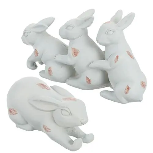Produktbild: Warmhm 1 Satz Osterhasen Skulptur Bonsai-Figuren Zu Ostern Hasengarten-Statue Kannichen Dekofigur Chinesische Tierkreiskaninchenstatue Osterhasenfigur Auto Bord Schreibtisch Harz Frau
