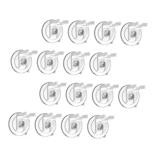 Produktbild: Warmhm 1 Satz Saugnapf-clip Für Kerzenlampe Weihnachtskerzenhalterklemmen Clip Für Led-kerzenlicht Saugnapf Klemme Saugnapf Klammer Saugklemme Für Kerzenlampe Kerzenlicht-clip Pvc 16st