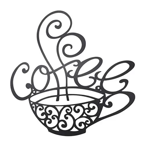 Produktbild: Warmhm 1 Stück Wandbehänge Das Büro-Schild Wohnaccessoires Dekor Retro-Heimdekoration Eisen-Wandbehang Akzente Kaffeetasse-Hängeschild Kaffee-Teetassen-Dekor-Widget Einfache