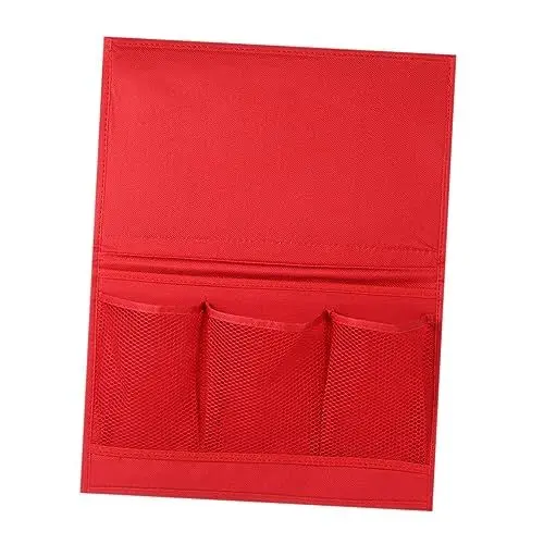 Produktbild: Warmhm Aufbewahrungstasche Fürs Bett Roter Filzstoff Hänge-organizer Netztaschen für Elektronik Snacks Bücher Universell Passend für Wohnheim Auto Sofa