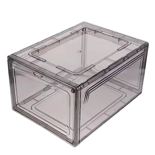 Produktbild: Warmhm 1stk Basketball-schuhkarton Aufbewahrung Ausziehbare Schubladen Schuhbehälter Transparent Sportschuhe Für Damen Schuhaufbewahrungsschublade Turnschuhe Verdicktes Haustier Grey