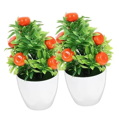 Produktbild: Warmhm Künstlicher Bonsai-Baum Gefälschter Bonsai Orangefarbener Kunstobstbaum Für Zuhause Foto-Requisite