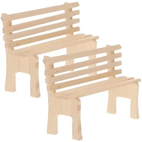 Produktbild: Warmhm 2Stücke Holzstuhl Teiliges Puppenhausmöbel für Kreative Gartendekoration Fotodeko Kreativität von Kindern Hochwertige Verarbeitung