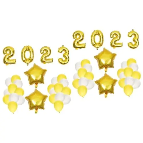 Produktbild: Warmhm 2 Sätze Ballon 2023 Heliumtank für Ballons zu Hause 100 2023 Frohes neues Jahr Dekorationen Luftballons Partyballons für das neue Jahr Partyzubehör schmücken Latte-Kunst Emulsion