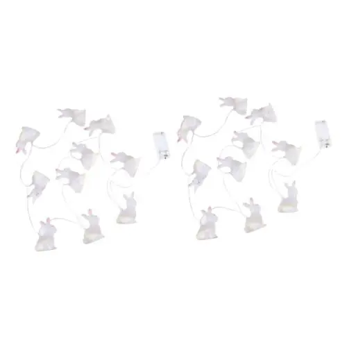 Produktbild: Warmhm 2 Sätze Hase Lichterkette Lampe in Hasenform Hasen Lichterkette Raumlicht Häschen-Nachtlicht Ostern exquisites Licht LED-Licht drinnen schmücken Laternen Kind Plastik Weiß