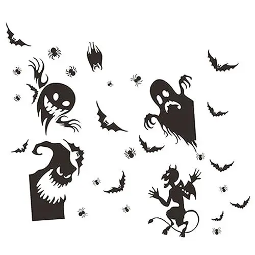 Produktbild: Warmhm 2 Sätze Party-Aufkleber halloween wanddeko halloween fensterbilder Wandklebeaufkleber Wandaufkleber Hintergrund Halloween-Glasaufkleber Fensteraufkleber für Partys PVC