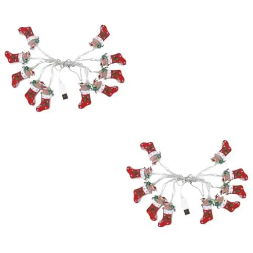 Produktbild: Warmhm 2 Sets Weihnachtsbaum Dekorative Lichterkette Weihnachtsdeko Schlafzimmer Dekorative Lichterkette Wiederverwendbare -leuchten Romantische Atmosphäre