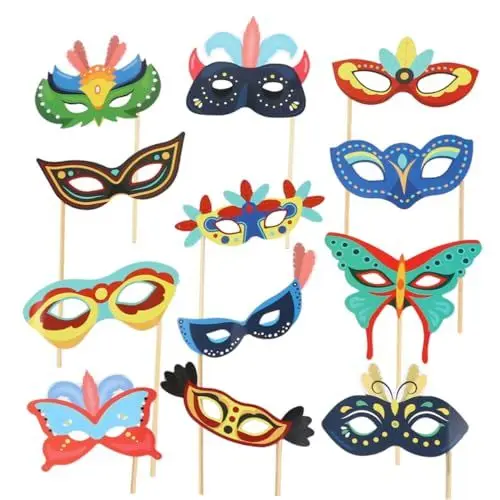 Produktbild: Warmhm 2 Satz Masken-Foto-Requisiten Lustige Fotokabinen-Requisiten-Sticks Zubehör Für Karnevalsparty Foto Requisiten Hölzern