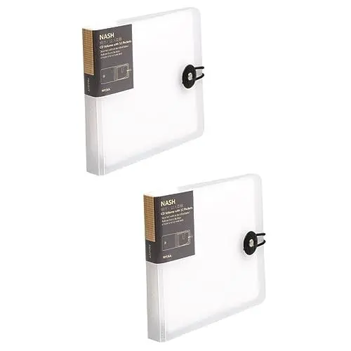 Produktbild: Warmhm 2 Stück 12 CD-Tasche klar Fälle CD-Booklet Stand cd aufbewahrung CD-Box CD Reiseetui übersichtliche Brieftasche Büroklammern CD-DVD-Geldbörse CD-Aufbewahrungstasche pp Weiß