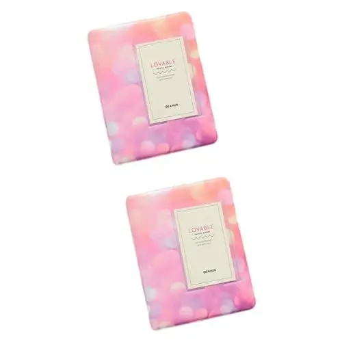 Produktbild: Warmhm 2 Stück 64-taschen-fotoalbumhalter Im Vintage-stil Für 3-zoll-minialben Für Hochzeitstage Reiseerinnerungen