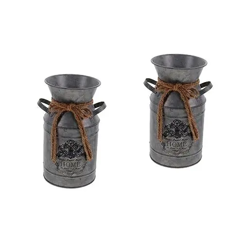 Produktbild: Warmhm 2 Stücke Vintage Vase Für Blumen Anordnung Dekorative Eimer Metall Krug Vase