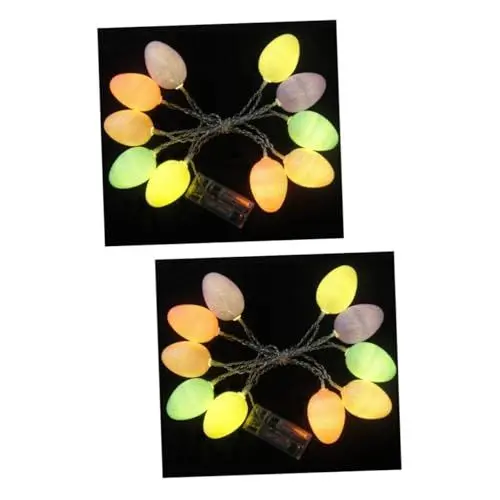 Produktbild: Warmhm 2 Stücke String Ostern Lichterketten Ostern Lichterkette 10-licht Batteriebetriebene Banner Ostern Dekorative Lichtseile